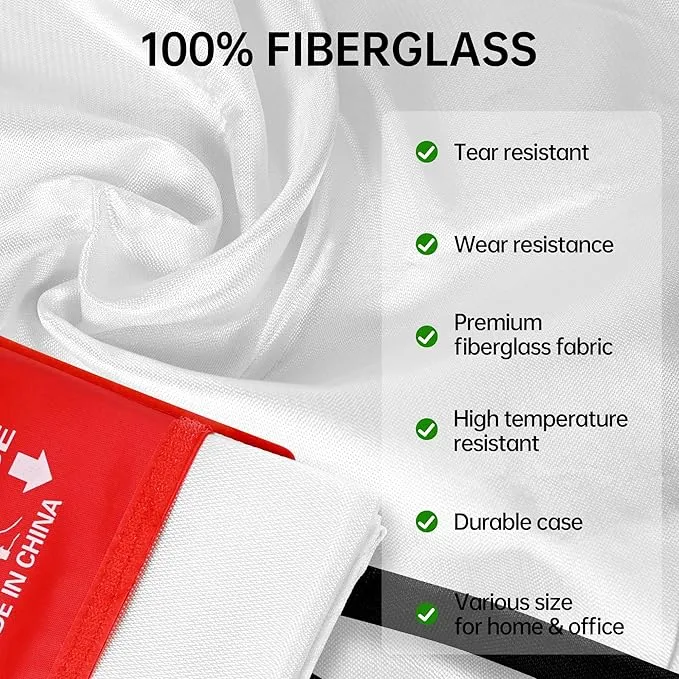 Safewayfire Emergency Fire Blanket - 6 Pack, 47'' x 71'' Fire Suppression Blanket for Kitchen, Fireproof Fiberglass Blanket for Home Safety, Swift Safe Fiberglass Fire Blankets