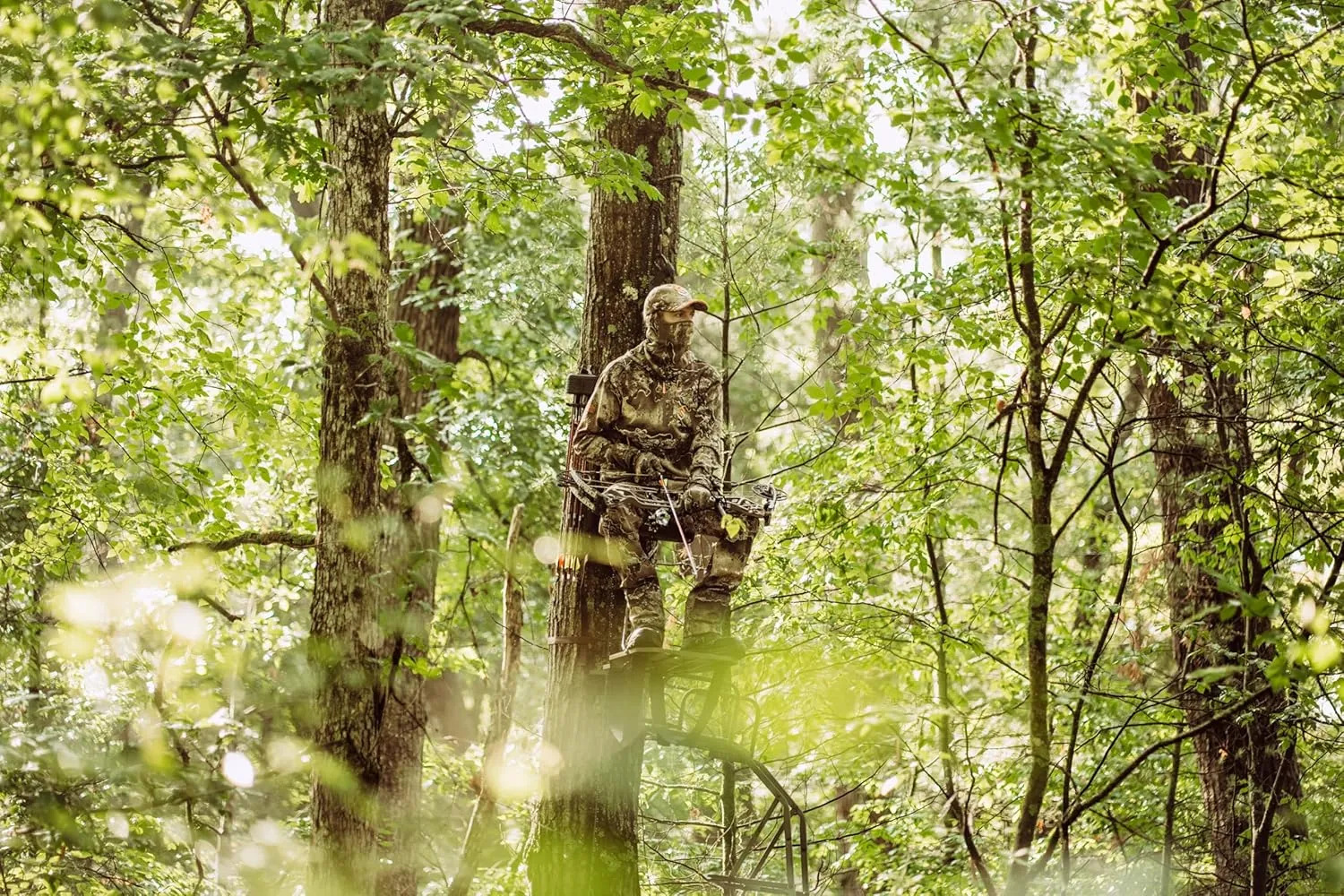 ScentLok BE:1 Phantom Hooded Pullover, Lightweight Camo Half-Zip Hunting Jacket
