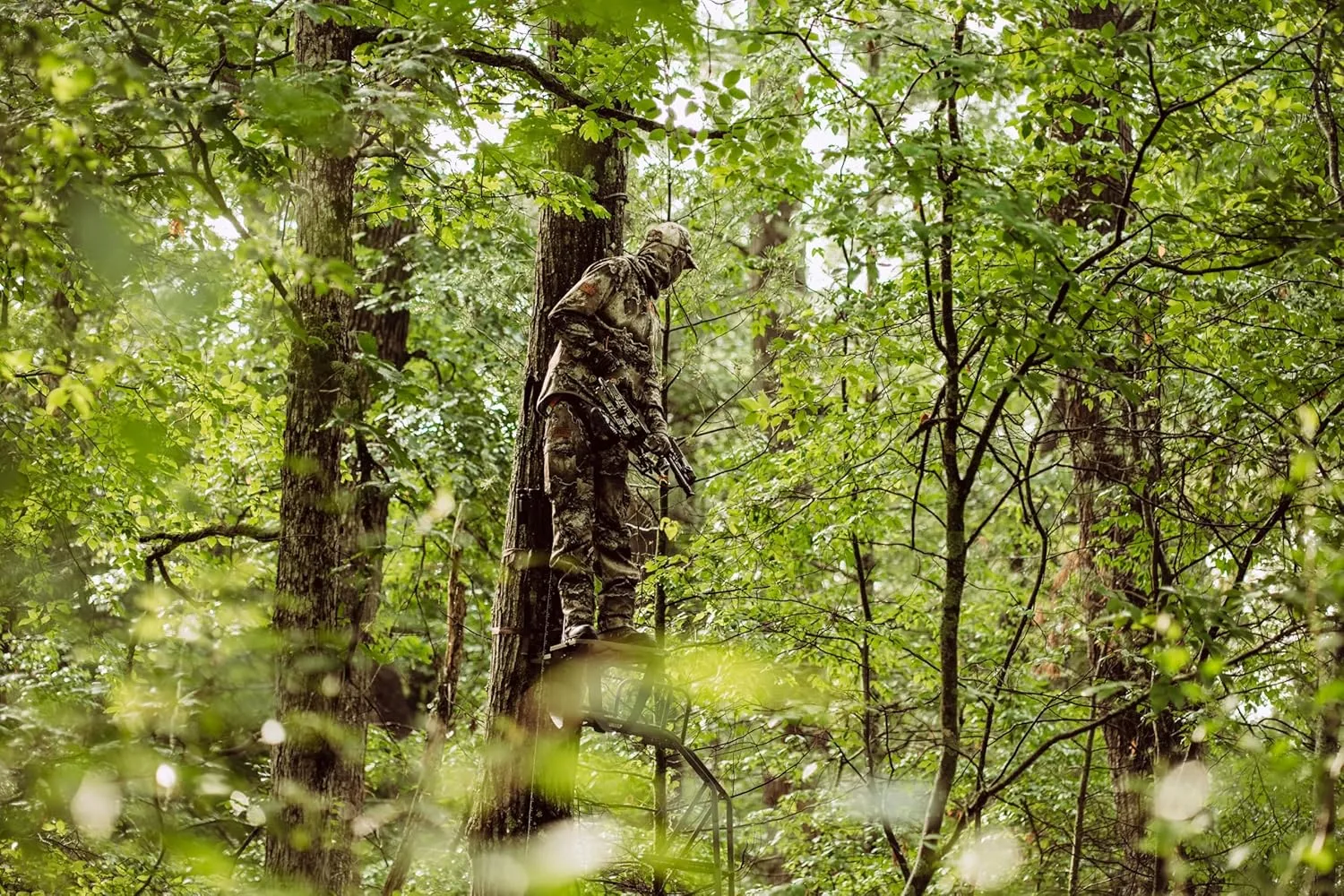 ScentLok BE:1 Phantom Hooded Pullover, Lightweight Camo Half-Zip Hunting Jacket
