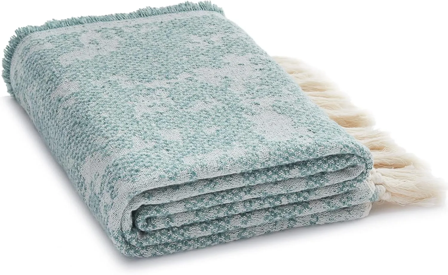 SE SOFTEXLY Organic Cotton Blanket Twin Size, Breathable Soft Blanket, Summer Throw Blanket for Couch Bed Sofa(59" x 60",Green)