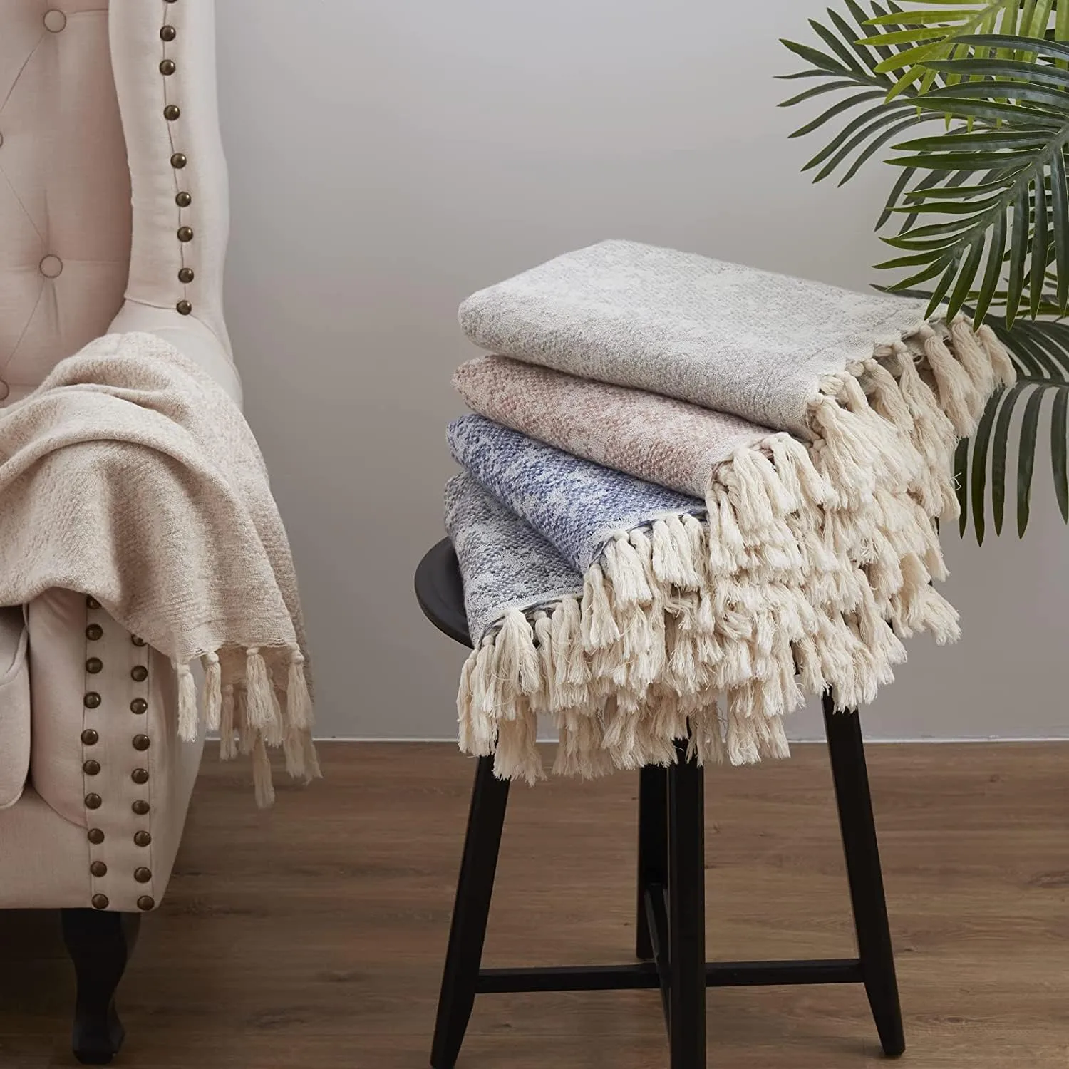 SE SOFTEXLY Wool Blanket Throw 59x60, Camp Blanket Soft Cozy Blanket 40% Wool,Great for Home, Yoga,Indoors & Outdoors, Sporting Events or Survival & Emergency Kits