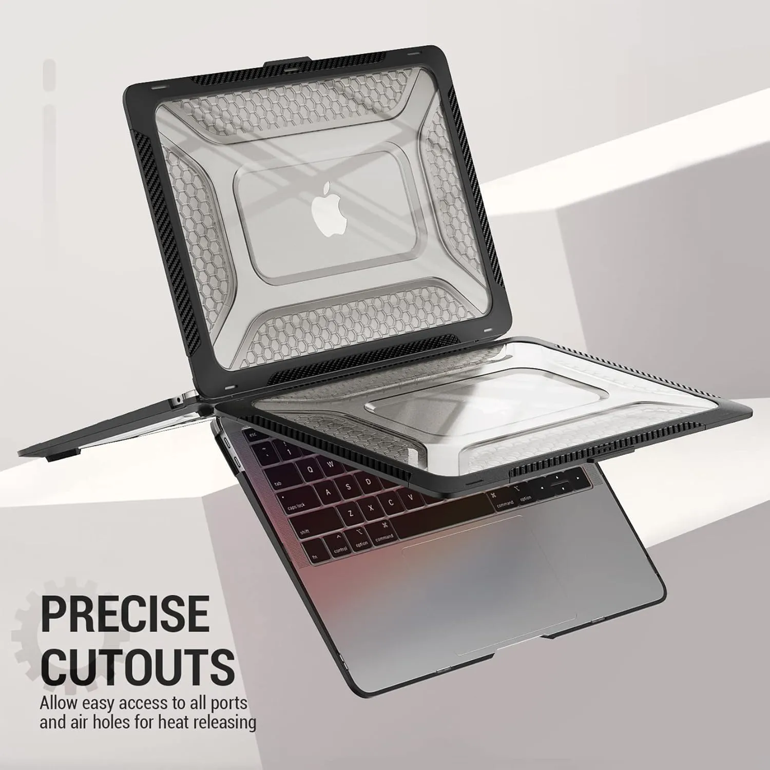 SEYMAC stock Case for MacBook Pro 16 inch 2024-2021 A3403 A3186 A2991 A2780 A2485, Shock-Absorbing Protection with Folding Stand &Mouse Pad/Bag Case for MacBook Pro 16'' M4/M3/M2/M1 (Black)
