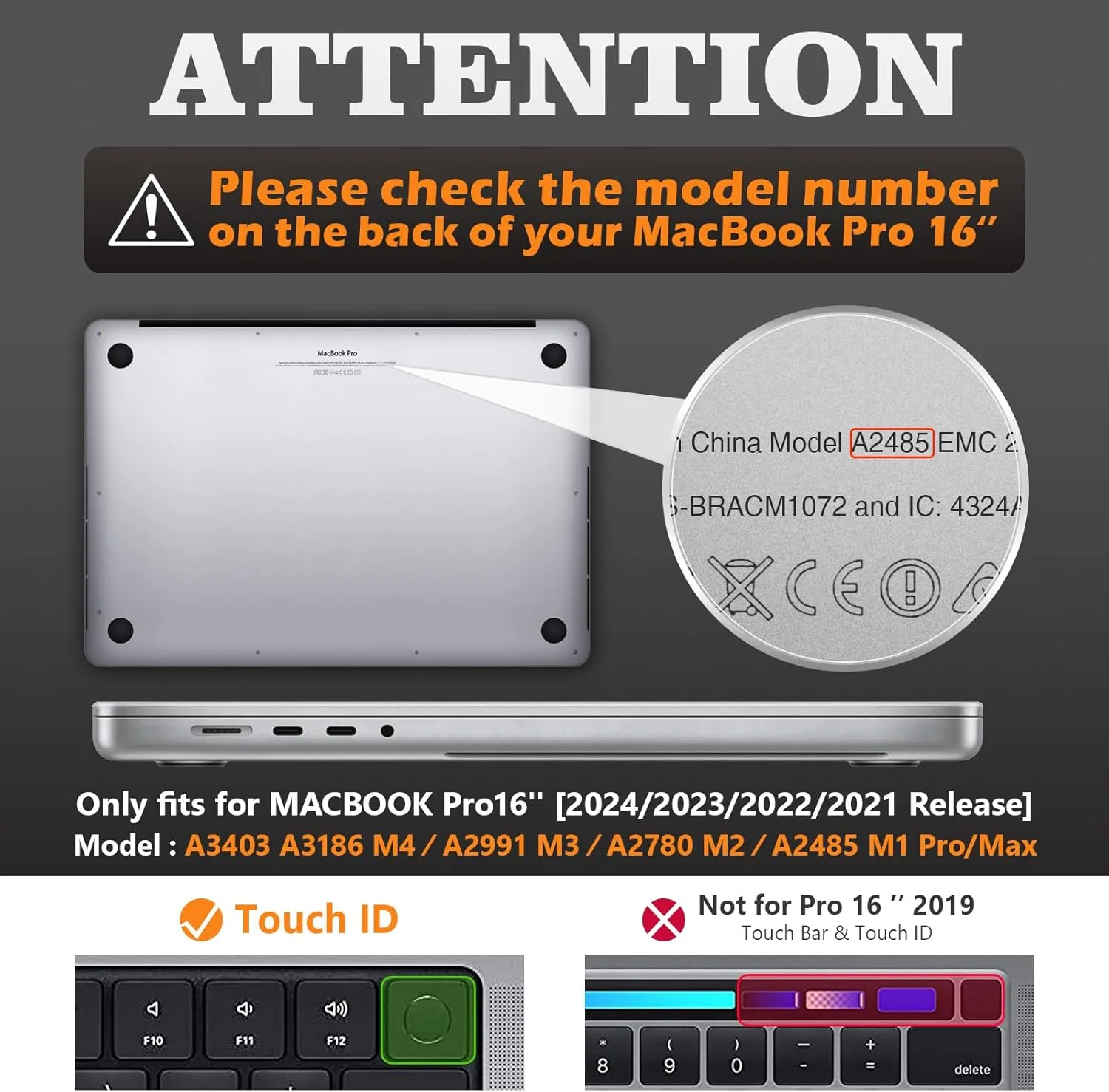 SEYMAC stock Case for MacBook Pro 16 inch 2024-2021 A3403 A3186 A2991 A2780 A2485, Shock-Absorbing Protection with Folding Stand &Mouse Pad/Bag Case for MacBook Pro 16'' M4/M3/M2/M1 (Black)
