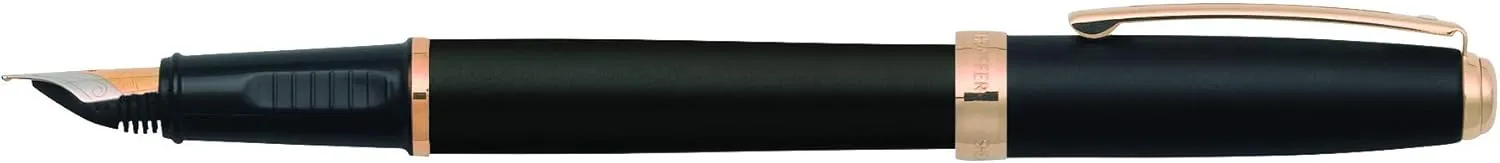 Sheaffer Prelude Black Matte Fountain Pen with 22KT Gold-Plated Trim and Fine Nib