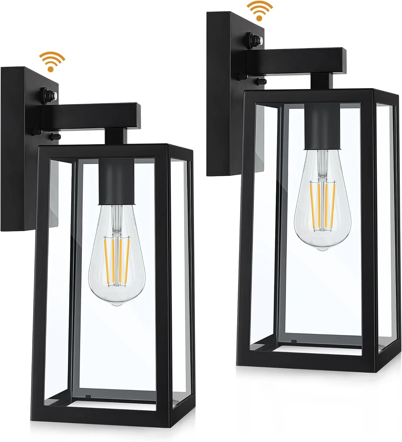 SHINE HAI Dusk to Dawn Outdoor Wall Lantern, Exterior Sconce Fixture with E26 Base, Waterproof Wall Mount Light, Outdoor Lantern for Porch 2 Pack