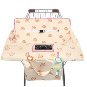 Shopping Cart Cover for Baby,2-in-1 High Chair Cover with Portable Cloth Bag,Cart Seat Pad for Babies Grocery Cushion Cover Restaurant,Suitable for All Supermarkets