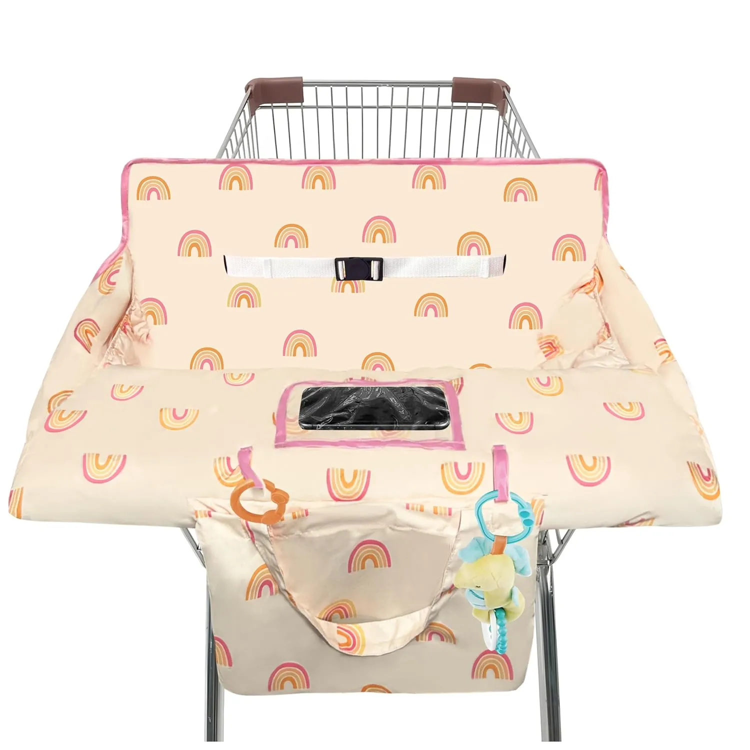 Shopping Cart Cover for Baby,2-in-1 High Chair Cover with Portable Cloth Bag,Cart Seat Pad for Babies Grocery Cushion Cover Restaurant,Suitable for All Supermarkets