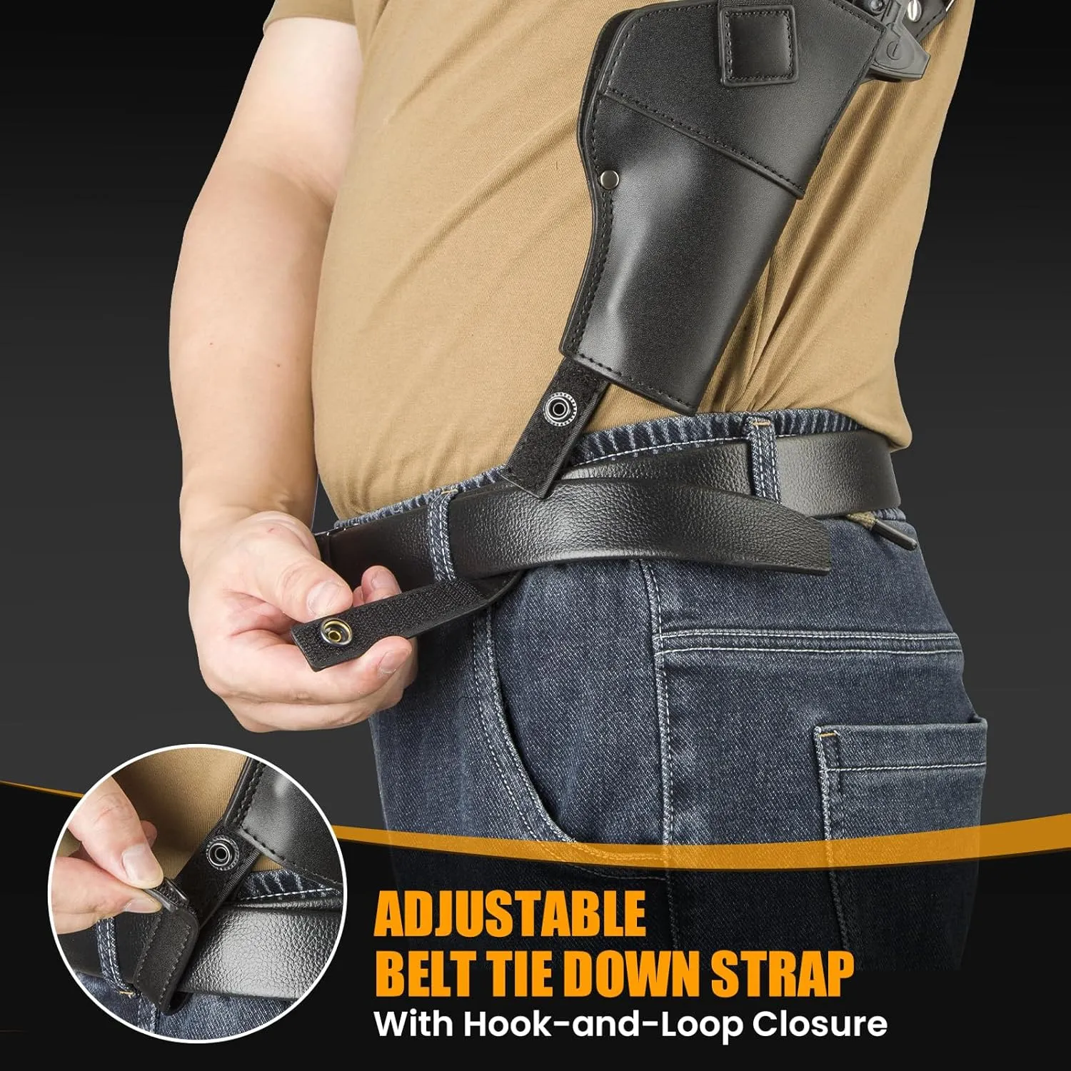 Shoulder Holster for Concealed Carry,Yigerlee Adjustable Vertical Gun Holster with Double Magazine Pouch,Made from Soft Microfiber Leather, Fits 1911, Glock 17/19, Beretta 92FS and More Pistol