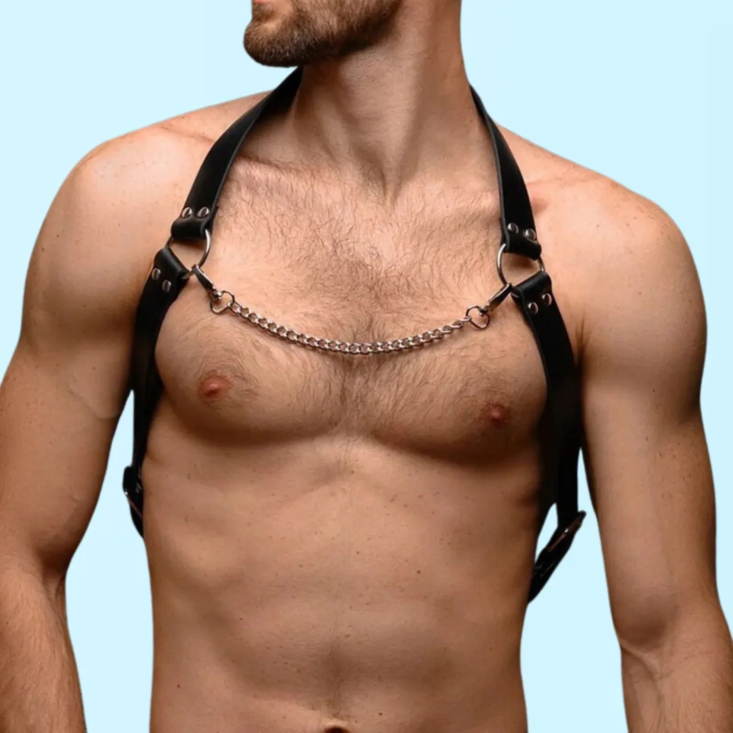 SILAS - Chain & Leather Men's Harness