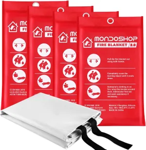 Silicone Fire Blanket Emergency for Home - Monodshop Emergency Fire Blankets for Kitchen, Fire Safety Blanket for Car