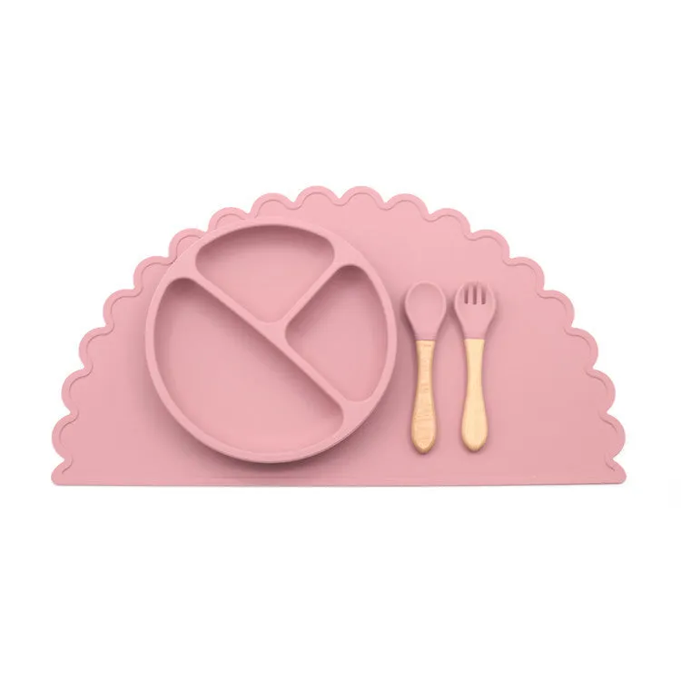 Silicone Meal Mat Feeding Set Washable And Foldable