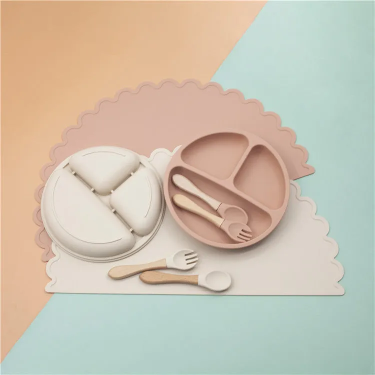 Silicone Meal Mat Feeding Set Washable And Foldable