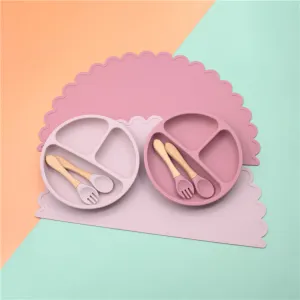 Silicone Meal Mat Feeding Set Washable And Foldable