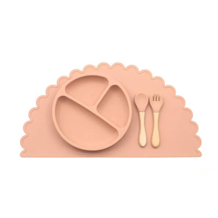 Silicone Meal Mat Feeding Set Washable And Foldable
