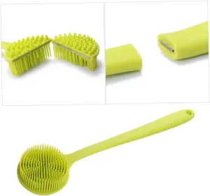 Silicone Shower Brush Body Scrub Bath Brush Handle Back Brush for Exfoliating Massage