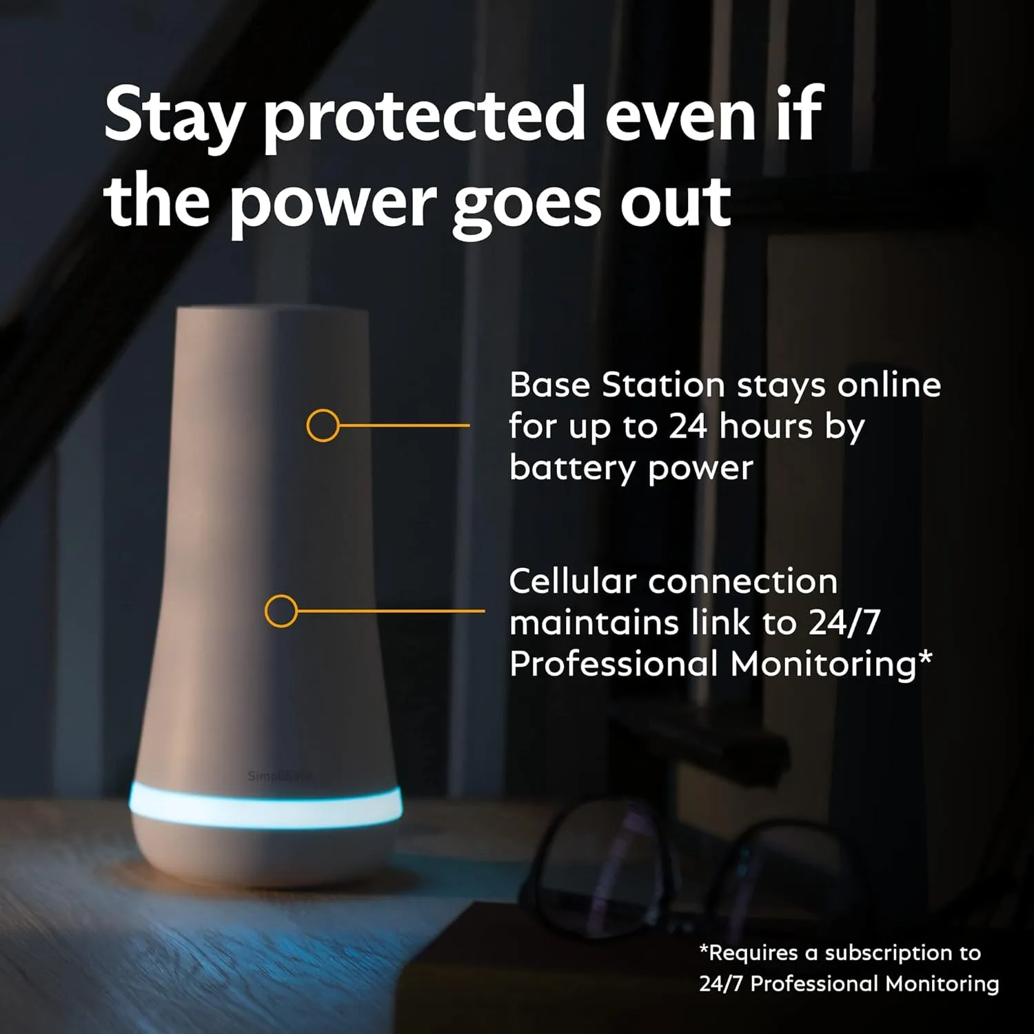SimpliSafe 5 Piece Wireless Home Security System - Optional 24/7 Professional Monitoring - No Contract - Compatible with Alexa and Google Assistant,White