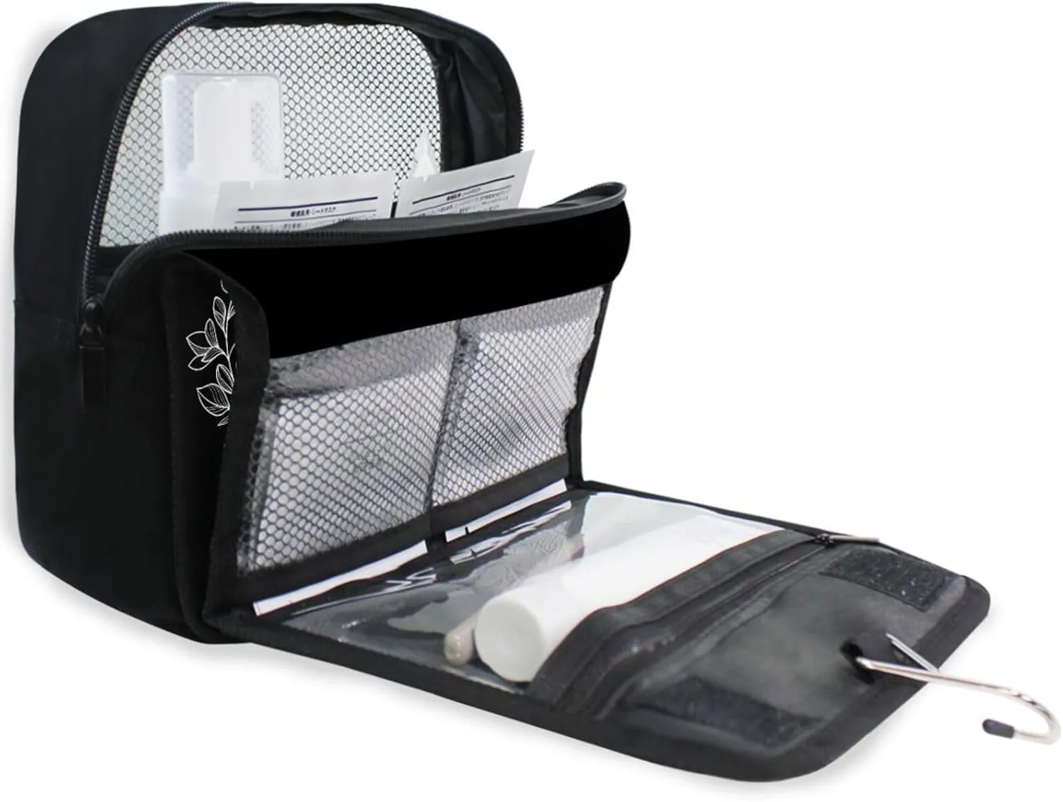 Sinestour Black Custom Toiletry Bag Personalized Name Makeup Cosmetic Bag Cosmetic Case Large Capacity Travel Toiletry Organizer for Toiletries Shaving Brush Storage