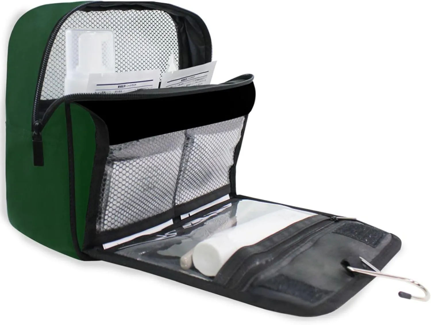 Sinestour Dark Green Custom Hanging Toiletry Bag Personalized Initial Name Makeup Cosmetic Bag Travel Toiletry Organizer Large Capacity Cosmetic Case for Shaving Toiletries Brush Storage