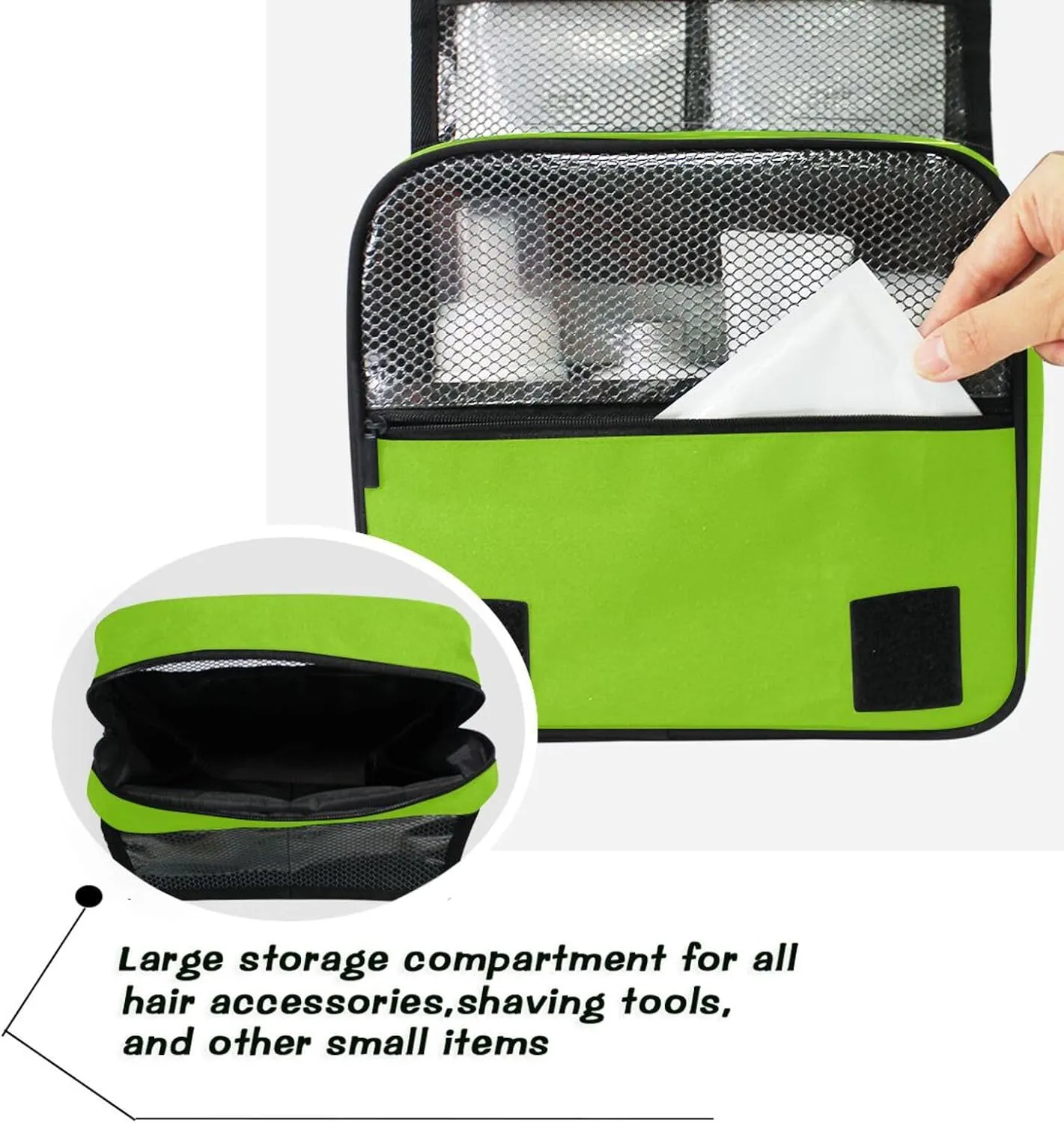 Sinestour Light Green Custom Toiletry Bag Personalized Name Makeup Cosmetic Bag Large Capacity Cosmetic Case Travel Toiletry Organizer for Toiletries Bathroom Travel Storage