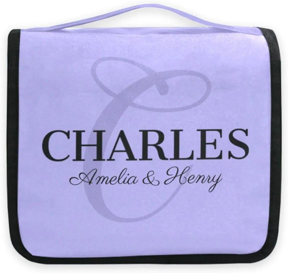 Sinestour Lilac Custom Toiletry Bag Personalized Full Name Makeup Large Capacity Travel Toiletry Organizer Cosmetic Case Bag for Travel Toiletries Storage