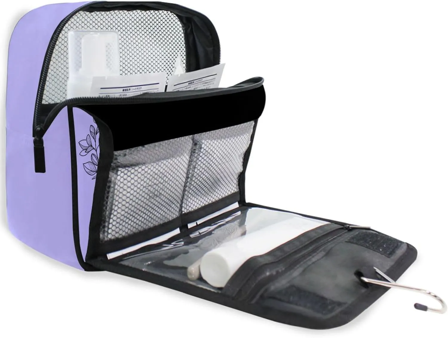 Sinestour Lilac Custom Toiletry Bag Personalized Name Makeup Cosmetic Bag Cosmetic Case Large Capacity Travel Toiletry Organizer for Shaving Toiletries Brush Storage