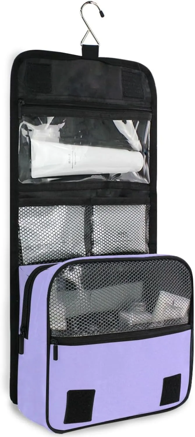 Sinestour Lilac Custom Toiletry Bag Personalized Name Makeup Cosmetic Bag Cosmetic Case Large Capacity Travel Toiletry Organizer for Shaving Toiletries Brush Storage