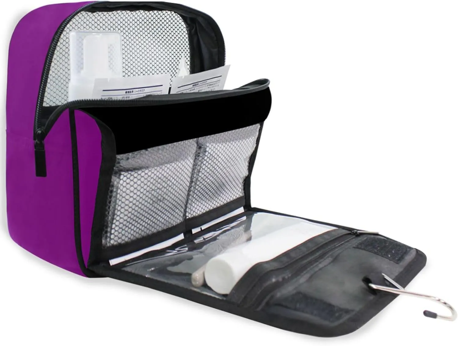 Sinestour Purple Custom Name Hanging Toiletry Bag Personalized Makeup Cosmetic Bag Travel Toiletry Organizer Large Capacity Cosmetic Case for Shaving Toiletries Brush Storage