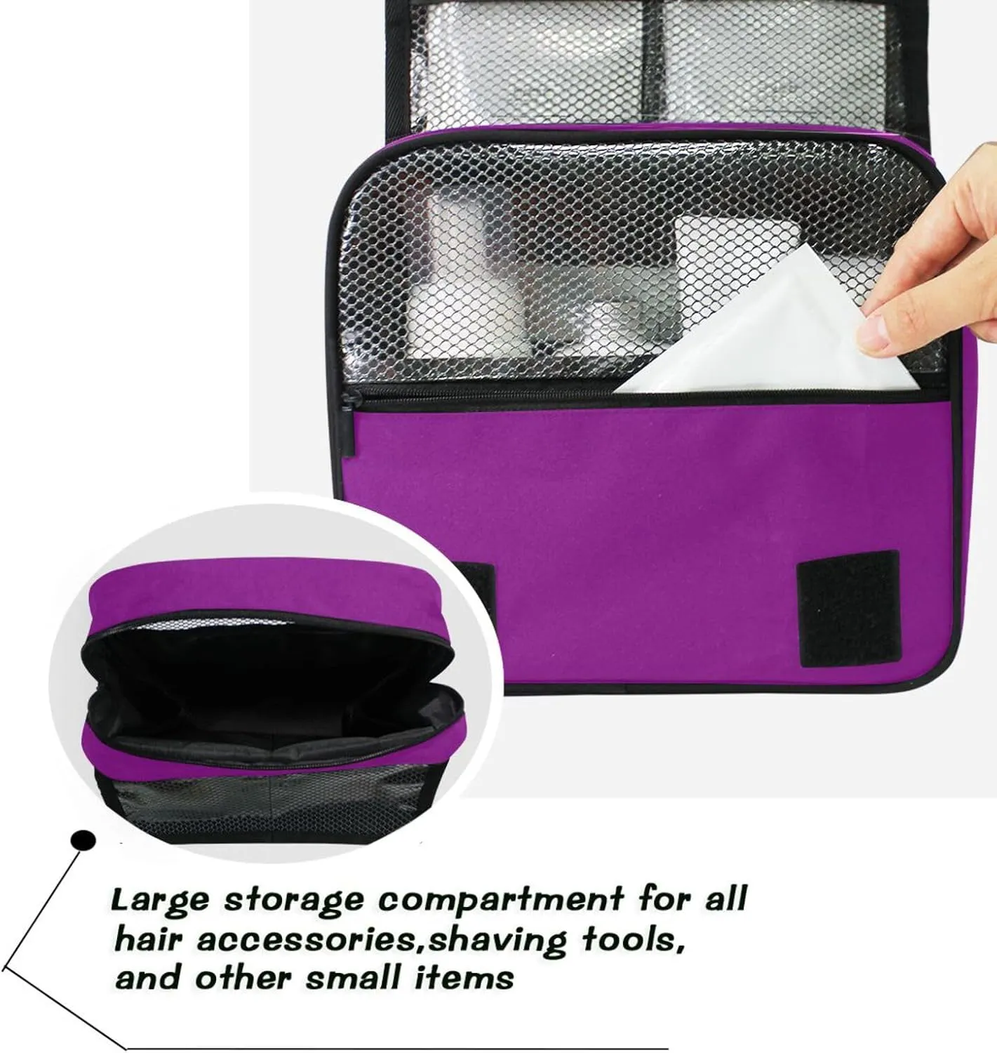 Sinestour Purple Custom Name Hanging Toiletry Bag Personalized Makeup Cosmetic Bag Travel Toiletry Organizer Large Capacity Cosmetic Case for Shaving Toiletries Brush Storage