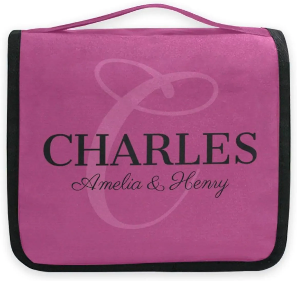 Sinestour Purple Custom Toiletry Bag Personalized Full Name Makeup Large Capacity Cosmetic Case Bag Travel Toiletry Organizer for Travel Toiletries Storage