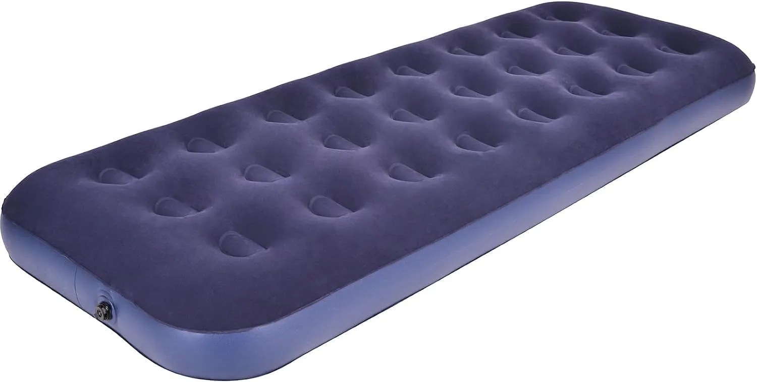 Single Size Air Mattress - Waterproof & Puncture-Resistant Inflatable Bed for Camping, Home & Travel - Portable Foldable Sleeping Pad with Comfortable Airbed Design 75"x30"x9"