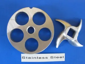 Size #12 X 3/4 Inch Meat Grinder Grinding Plate and Knife SET for Westin, Hobart, Cabelas, Universal