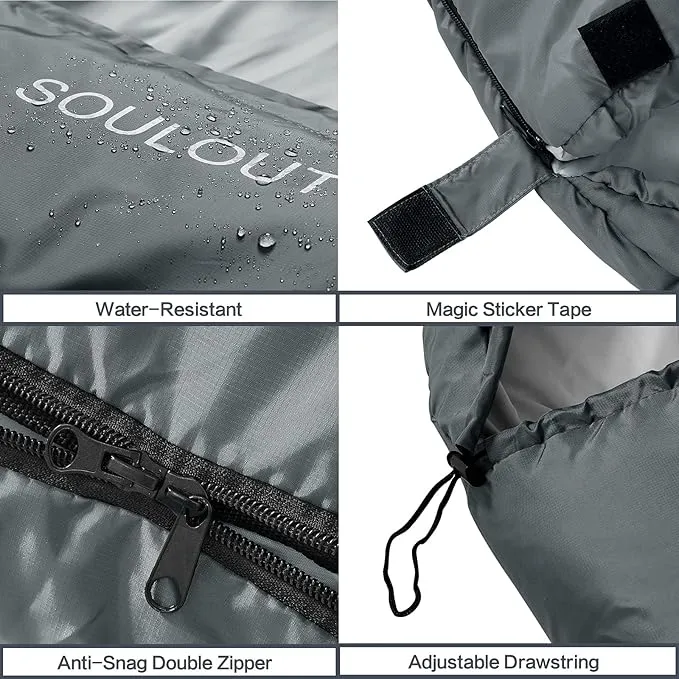 Sleeping Bag,3-4 Seasons Warm Cold Weather Lightweight, Portable, Waterproof Sleeping Bag with Compression Sack for Adults & Kids - Indoor & Outdoor: Camping, Backpacking, Hiking
