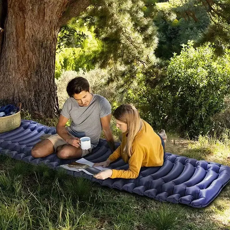 Sleeping Pad, Extra Thick 4inch Inflatable Camping Sleeping Pad, Built-in Presser Foot Pillow