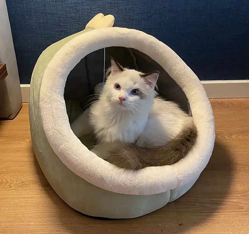 Small Dogs Self-Warming Cat Tent - Foldable Removable & Washable Pet Sleeping Bed