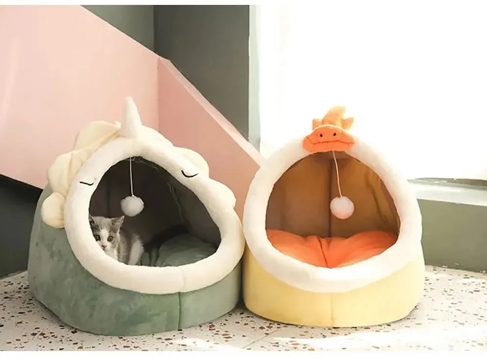 Small Dogs Self-Warming Cat Tent - Foldable Removable & Washable Pet Sleeping Bed