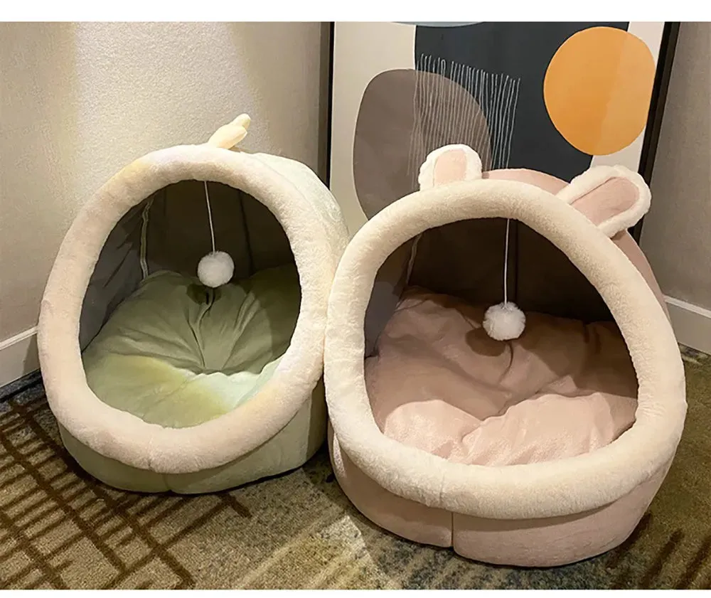 Small Dogs Self-Warming Cat Tent - Foldable Removable & Washable Pet Sleeping Bed