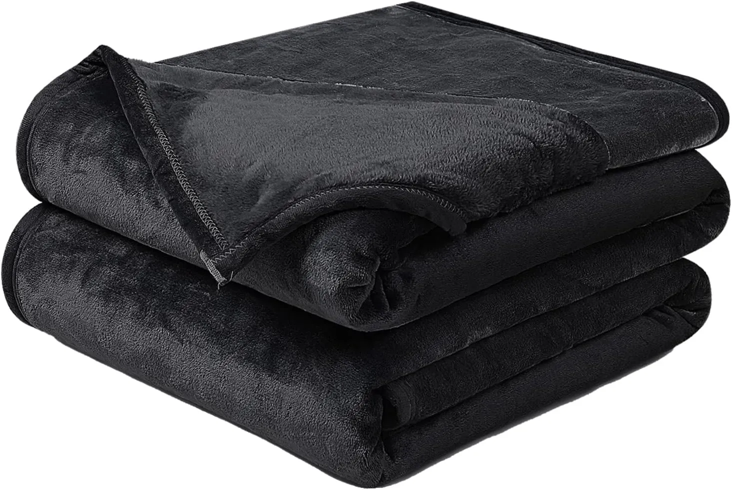 Soft Blanket Queen Size Warm Fuzzy Microplush Lightweight Thermal Fleece Blankets for Couch Bed Sofa,90x90 Inches,Black