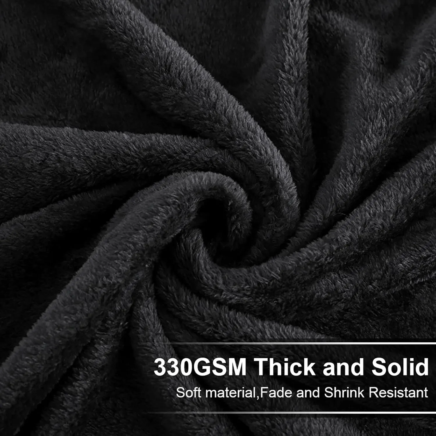 Soft Blanket Queen Size Warm Fuzzy Microplush Lightweight Thermal Fleece Blankets for Couch Bed Sofa,90x90 Inches,Black