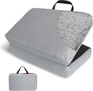 Sojoy Portable Travel Seat Cushion Supportive Air Fiber Seat Cushion Foldable Chair Pad for Stadium,Bleacher,Office Chair,Gray