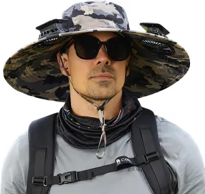 Solar Powered Fishing Hat with Built-in Cooling Fan – UPF 50  Sun Protection, Adjustable & Breathable for Men & Women