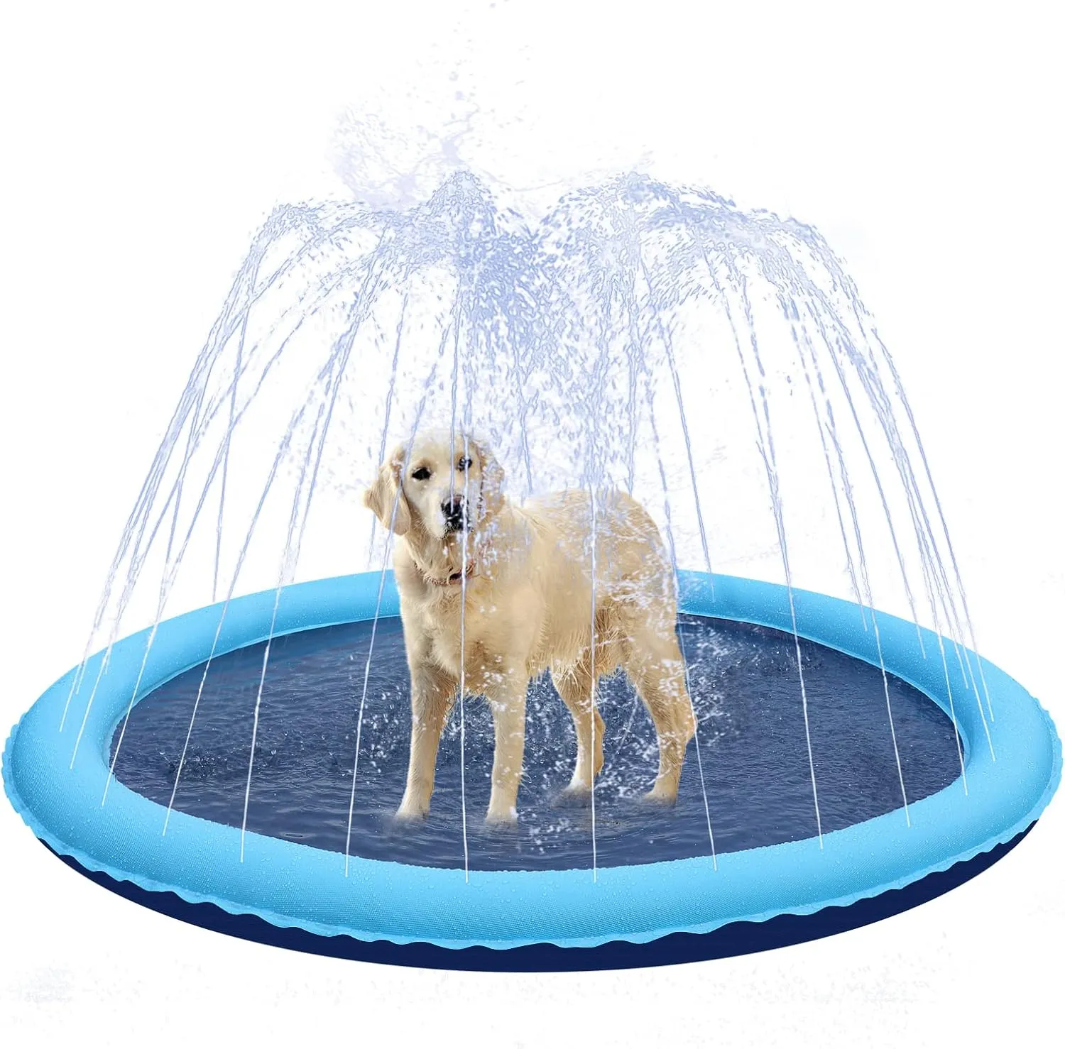 Splash Pad for Dogs & Kids - Inflatable Water Summer Pool Toys, Outdoor Play Mat - 59''