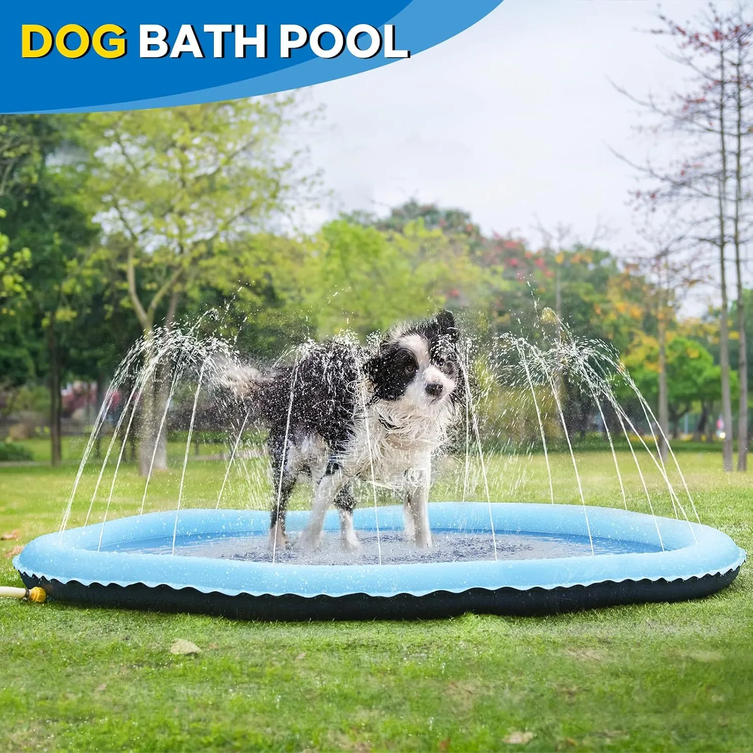 Splash Pad for Dogs & Kids - Inflatable Water Summer Pool Toys, Outdoor Play Mat - 59''