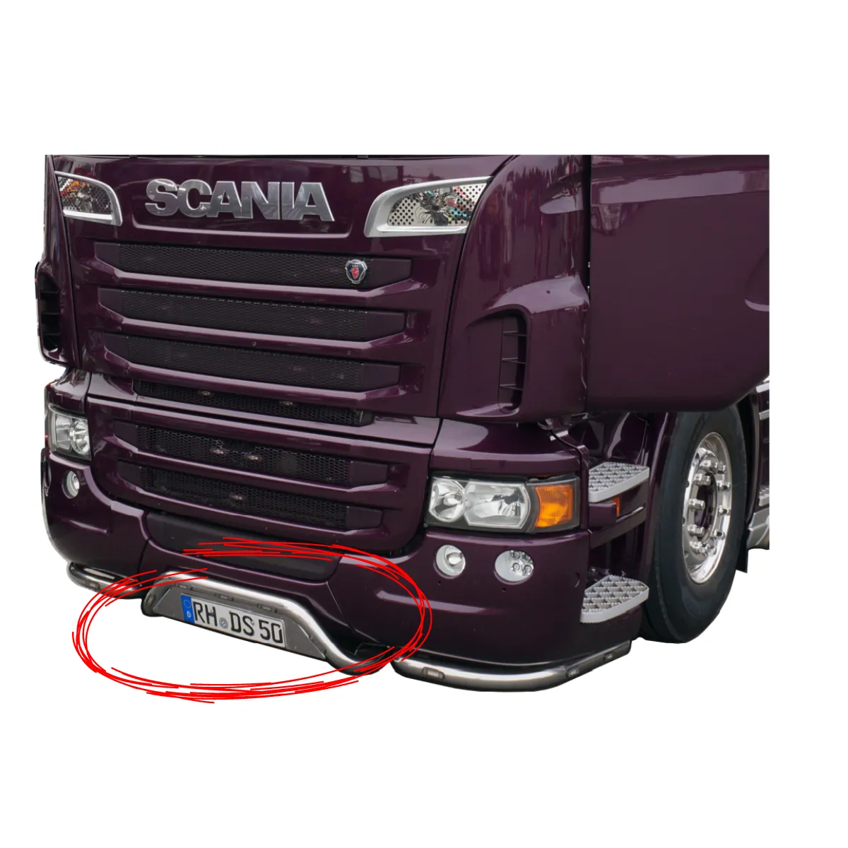 Stainless Steel Bumper Bar | Scania R Series | High bumper