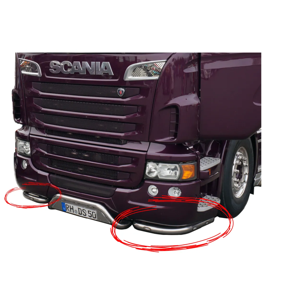 Stainless Steel Bumper Bar | Scania R Series | High bumper