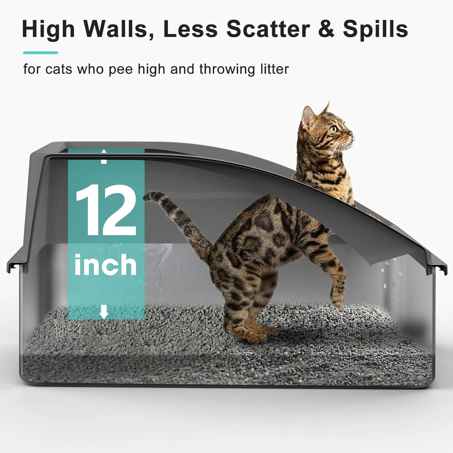 Stainless Steel Cat Litter Box with Lid | XL Extra Large Litter Box for Big Cats | Metal Litter Boxs High Sided | Enclosed Anti-Urine Leakage, Include Litter Mat and All-Metal Litter Scoop