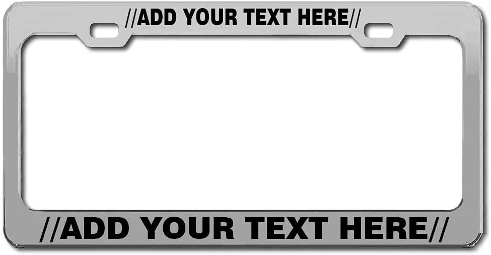 Stainless Steel Chrome Customizable License Plate Frame Automobile Auto Tag Cover