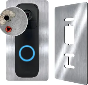 Stainless Steel Faceplate, Accessories for Blink Video Doorbell, Video Doorbell Bracket, Sign, Fixing, Wall Plate for Wireless Bell Silvery(T90)