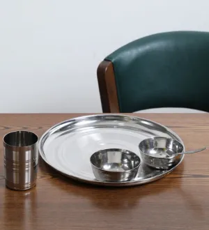Stainless Steel Heavy Gauge Thali Set, Set of 5 pieces, 12"