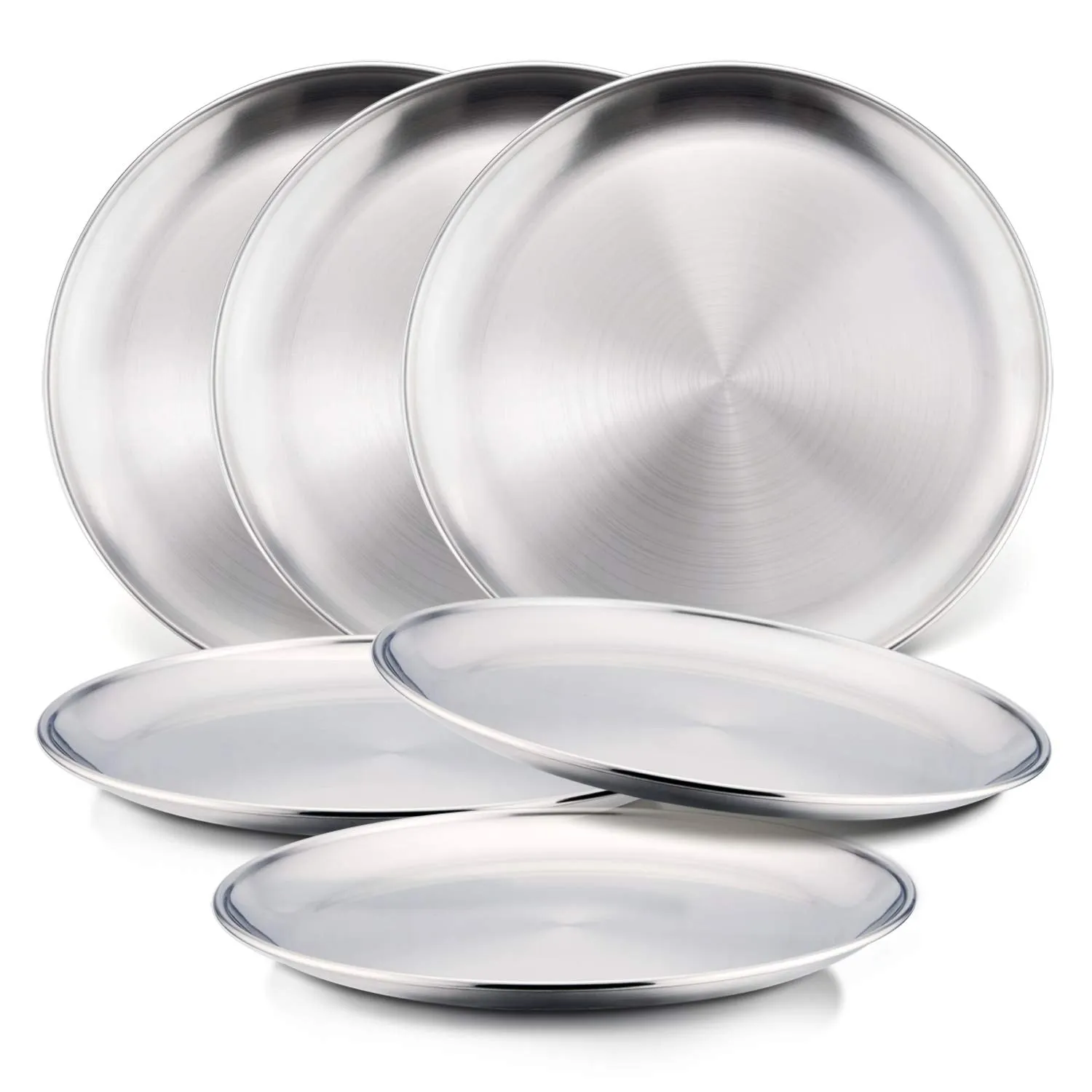 Stainless Steel Matt Finish Dinner Plate or Platter, 11" Round