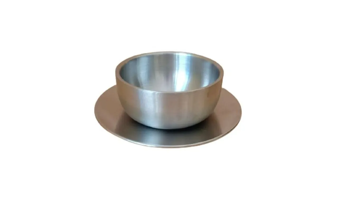 Stainless Steel Matt Finish Double Wall Soup Bowl Set, 200 ML